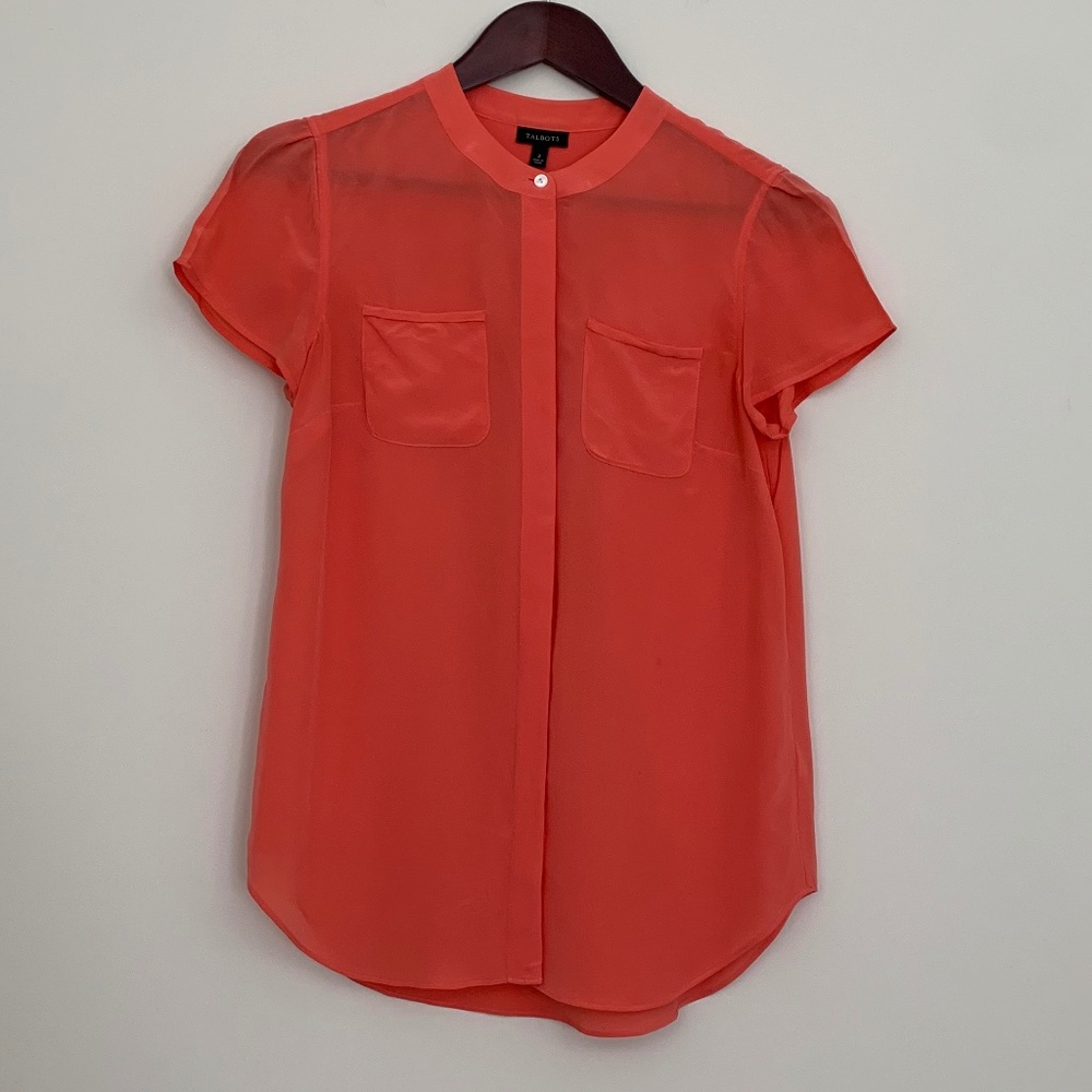Talbots Size 2 - Women's Button Up 100% Silk Shirt
